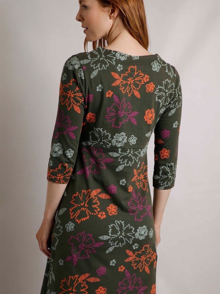 Weird Fish Green Starshine Printed Jersey Dress - Image 2 of 6