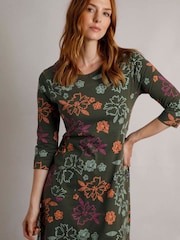 Weird Fish Green Starshine Printed Jersey Dress - Image 3 of 6