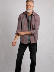 Weird Fish Dark Brown Weird Fish Lando Long Sleeve 100% Cotton Check Shirt - Image 3 of 6
