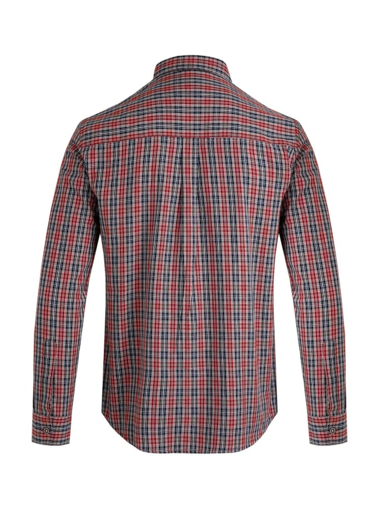 Weird Fish Dark Brown Weird Fish Lando Long Sleeve 100% Cotton Check Shirt - Image 6 of 6