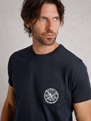 Weird Fish Blue Weird Fish Blue Tidal 100% Cotton Short Sleeve Branded T-Shirt - Image 3 of 5