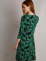 Weird Fish Blue & Green Starshine Printed Jersey Dress - Image 2 of 6