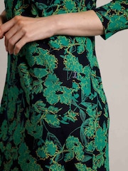 Weird Fish Blue & Green Starshine Printed Jersey Dress - Image 4 of 6