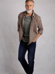 Weird Fish Brown Weird Fish Lando Long Sleeve 100% Cotton Check Shirt - Image 2 of 7