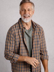 Weird Fish Brown Weird Fish Lando Long Sleeve 100% Cotton Check Shirt - Image 4 of 7