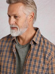 Weird Fish Brown Weird Fish Lando Long Sleeve 100% Cotton Check Shirt - Image 5 of 7