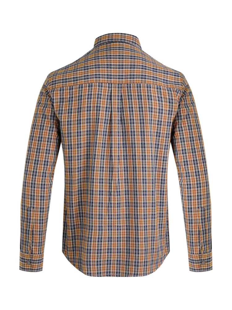 Weird Fish Brown Weird Fish Lando Long Sleeve 100% Cotton Check Shirt - Image 7 of 7