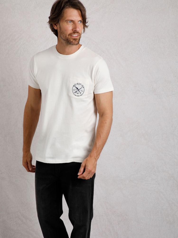 Weird Fish Cream Weird Fish Cream Tidal Short Sleeve Branded T-Shirt - Image 3 of 6