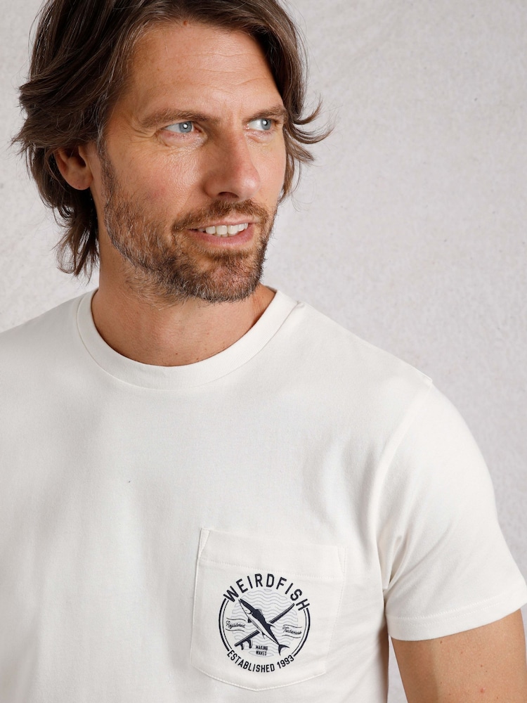 Weird Fish Cream Weird Fish Cream Tidal Short Sleeve Branded T-Shirt - Image 4 of 6