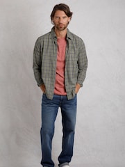 Weird Fish Green Weird Fish Lando Long Sleeve 100% Cotton Check Shirt - Image 2 of 6