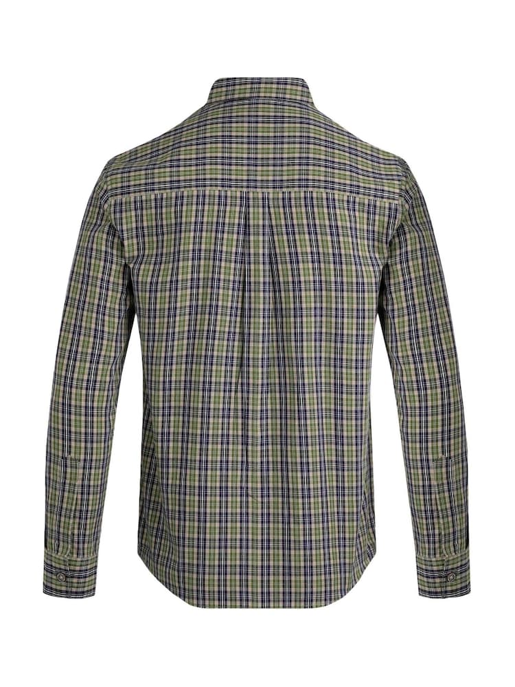Weird Fish Green Weird Fish Lando Long Sleeve 100% Cotton Check Shirt - Image 6 of 6