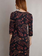 Weird Fish Blue/Red Starshine Printed Jersey Dress - Image 2 of 6