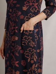 Weird Fish Blue/Red Starshine Printed Jersey Dress - Image 4 of 6