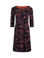 Weird Fish Blue/Red Starshine Printed Jersey Dress - Image 5 of 6