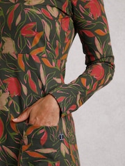 Grün - Weird Fish Hope Organic Printed V-Neck Jersey Dress - Bild 4 von 6