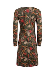 Grün - Weird Fish Hope Organic Printed V-Neck Jersey Dress - Bild 6 von 6