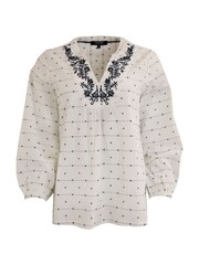 Weird Fish Olivia 100% Cotton Dobby White Blouse - Image 7 of 8