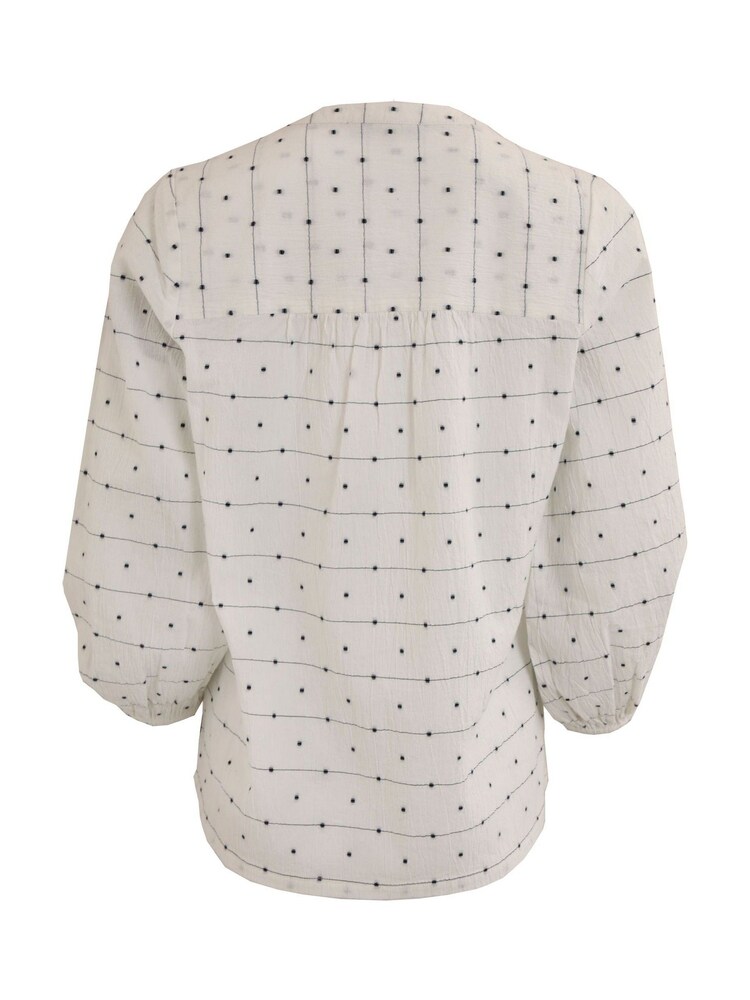 Weird Fish Olivia 100% Cotton Dobby White Blouse - Image 8 of 8