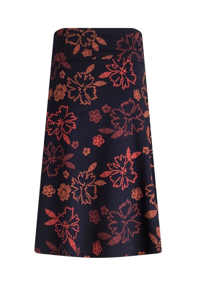 Weird Fish Blue Malmo Organic Printed Jersey Skirt - Image 3 of 3