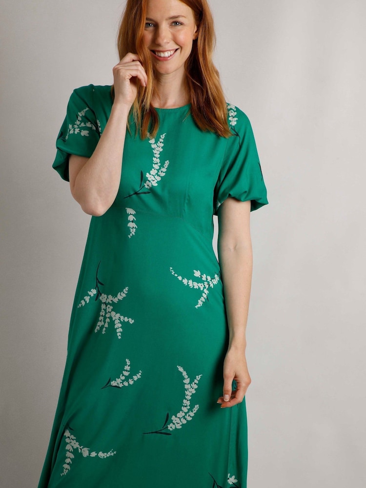 Grün - Weird Fish – Everly Eco Liva – bedrucktes Viskose-Kleid - Bild 2 von 6
