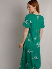 Grün - Weird Fish – Everly Eco Liva – bedrucktes Viskose-Kleid - Bild 3 von 6