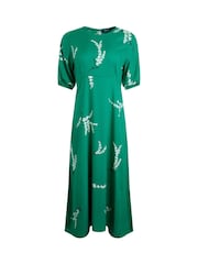 Grün - Weird Fish – Everly Eco Liva – bedrucktes Viskose-Kleid - Bild 5 von 6
