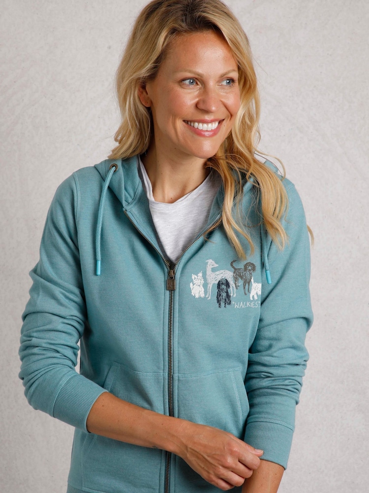 Weird Fish Blue Franchises Graphic Printed Full Zip Hoodie - Image 1 of 8 Weird Fish Blue Franchises Graphic Printed Full Zip Hoodie - Image 1 of 8
