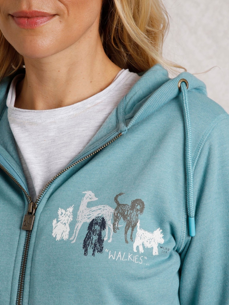 Niebieski - Weird Fish Franchises Graphic Printed Full Zip Hoodie - Image 5 of 8
