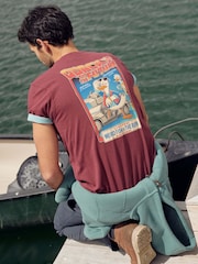 Weird Fish Red Weird Fish Quack To The Future Heritage Wash Artist 100% Cotton T-Shirt - Image 1 of 7
