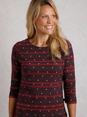 Weird Fish Cecily 100% Organic Cotton Printed Stripe Jersey T-Shirt - Image 1 of 3