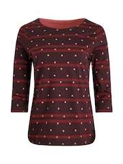 Weird Fish Cecily 100% Organic Cotton Printed Stripe Jersey T-Shirt - Image 2 of 3