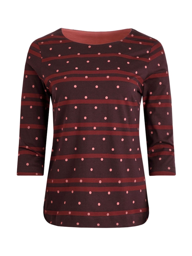 Weird Fish Cecily 100% Organic Cotton Printed Stripe Jersey T-Shirt - Image 2 of 3