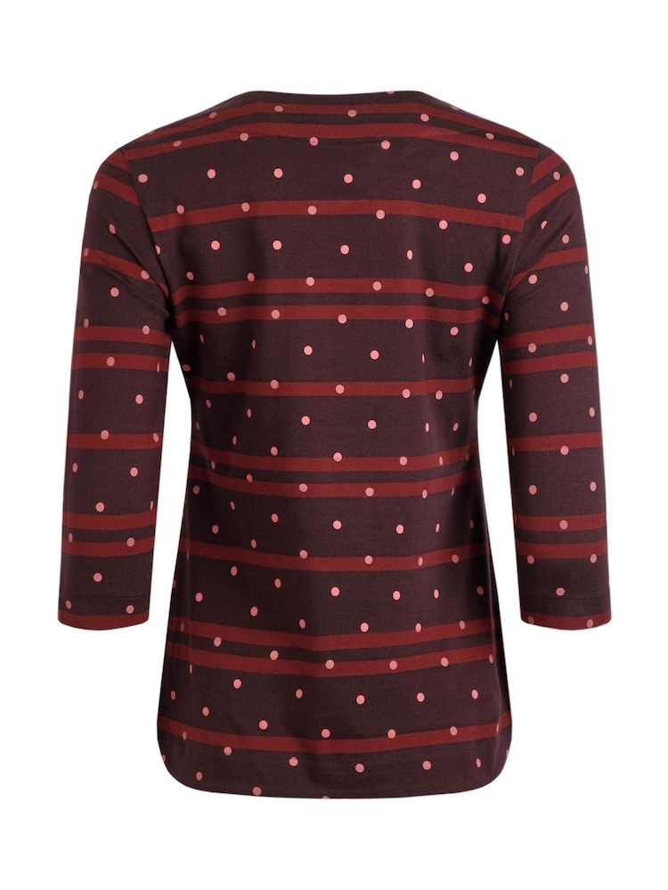 Weird Fish Cecily 100% Organic Cotton Printed Stripe Jersey T-Shirt - Image 3 of 3