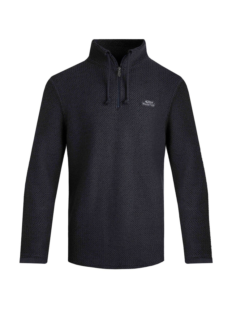 Weird Fish Blue Cruiser Quarter Zip Macaroni Sweater - Image 5 of 6