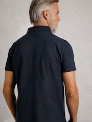 Weird Fish Dark Blue Miles 100% Cotton Pique Polo Shirt - Image 2 of 8
