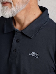 Weird Fish Dark Blue Miles 100% Cotton Pique Polo Shirt - Image 4 of 8