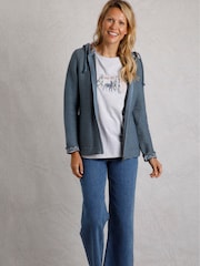Weird Fish Blue Weird Fish Chicoa Eco Full Zip Hooded Classic 100% Organic Cotton Macaroni Hoodies - Image 2 of 7