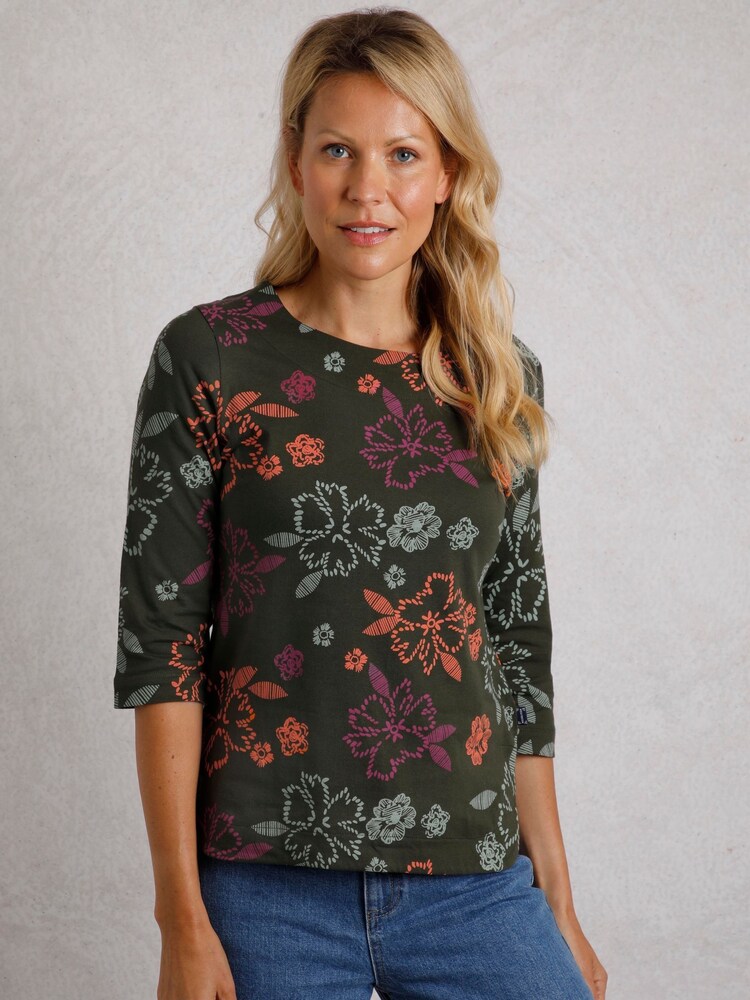 Weird Fish Green Weird Fish Pinto Organic Printed Jersey T-Shirt - Image 5 of 8