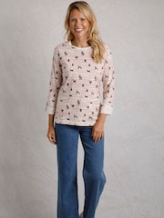 Weird Fish Cream Anonna Organic Printed Stripe Jersey 100% Cotton Slub Tunic - Image 1 of 3