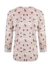 Weird Fish Cream Anonna Organic Printed Stripe Jersey 100% Cotton Slub Tunic - Image 3 of 3