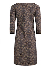 Weird Fish Brown Starshine Printed Jersey Dress - Image 6 of 6