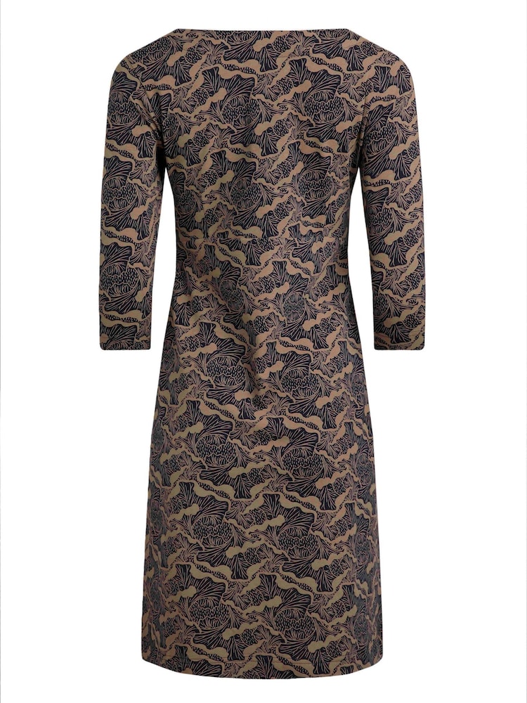Weird Fish Brown Starshine Printed Jersey Dress - Image 6 of 6