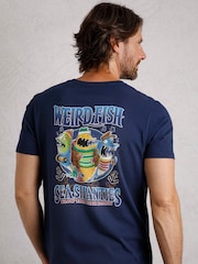 Weird Fish Blue Sea Shanties Hertiage Wash Artist 100% Cotton T-Shirt - Image 1 of 6