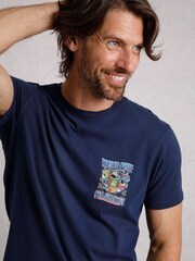 Weird Fish Blue Sea Shanties Hertiage Wash Artist 100% Cotton T-Shirt - Image 4 of 6
