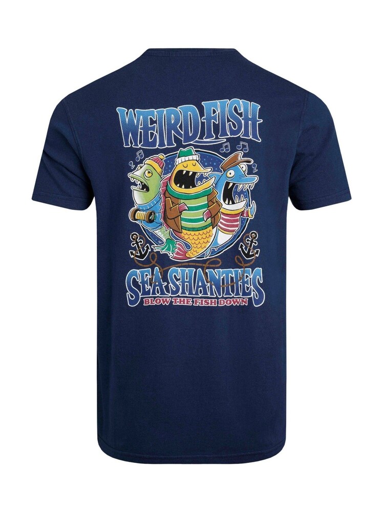 Weird Fish Blue Sea Shanties Hertiage Wash Artist 100% Cotton T-Shirt - Image 6 of 6