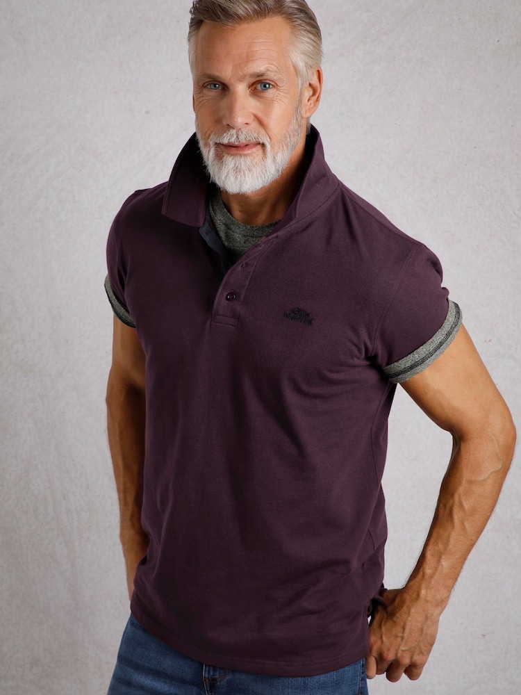 Weird Fish Burgundy Red 100% Cotton Miles Pique Polo Shirt - Image 1 of 6