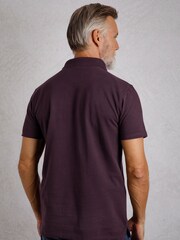 Weird Fish Burgundy Red 100% Cotton Miles Pique Polo Shirt - Image 2 of 6