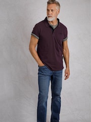 Weird Fish Burgundy Red 100% Cotton Miles Pique Polo Shirt - Image 3 of 6