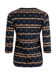 Weird Fish Cecily 100% Organic Cotton Printed Stripe Jersey T-Shirt - Image 3 of 3