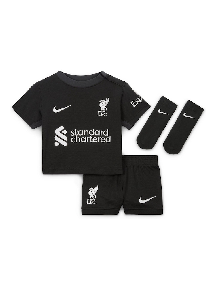 Nike Green Infants Liverpool Away Stadium Mini Kit 2024-25 - Image 2 of 3